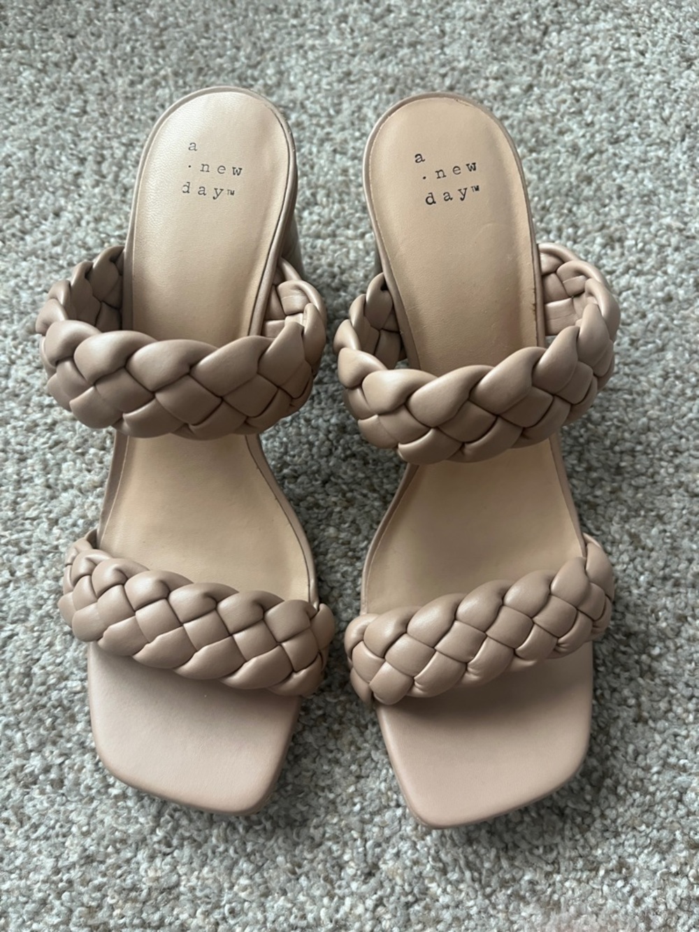 A New Day Braided Double-Strap Slide Heels size 9
